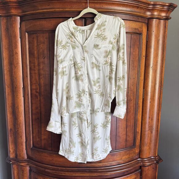 Piyama Maggie Pyjama Set-Long Vintage Palm Olive Small Set - Picture 2 of 11